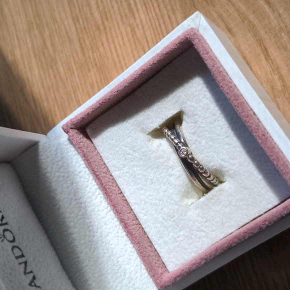Pandora Her Majesty Ring and Pandora Kerry's Small Diamond Ring - Size 5.5 - Picture 5 of 11